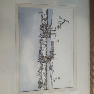 Kennebunkport Maine Nancy Cooper Funk signed Fine ink and watercolor drawing